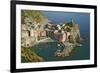 Italy, Vernazza. Overview of town and ocean-Jaynes Gallery-Framed Photographic Print