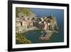 Italy, Vernazza. Overview of town and ocean-Jaynes Gallery-Framed Photographic Print