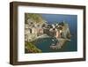 Italy, Vernazza. Overview of town and ocean-Jaynes Gallery-Framed Photographic Print