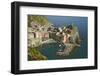 Italy, Vernazza. Overview of town and ocean-Jaynes Gallery-Framed Photographic Print