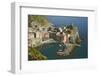 Italy, Vernazza. Overview of town and ocean-Jaynes Gallery-Framed Photographic Print