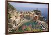 Italy, Vernazza. Overview of town and ocean.-Jaynes Gallery-Framed Photographic Print