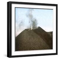 Italy, Vesuvius, Crater-Leon, Levy et Fils-Framed Photographic Print