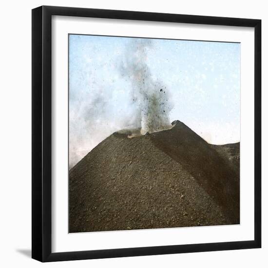 Italy, Vesuvius, Crater-Leon, Levy et Fils-Framed Photographic Print