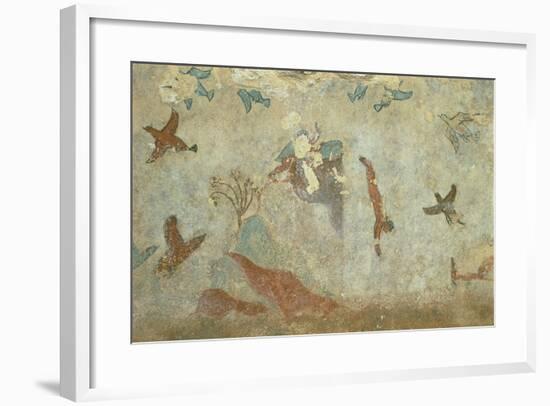 Italy, Viterbo Province, Tarquinia, Etruscan Necropolises, Tomba Della Caccia E Della Pesca Detail-null-Framed Giclee Print