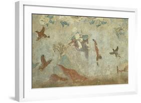 Italy, Viterbo Province, Tarquinia, Etruscan Necropolises, Tomba Della Caccia E Della Pesca Detail-null-Framed Giclee Print