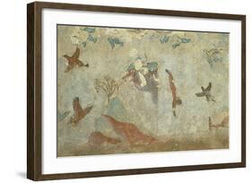 Italy, Viterbo Province, Tarquinia, Etruscan Necropolises, Tomba Della Caccia E Della Pesca Detail-null-Framed Giclee Print