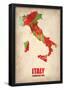 Italy Watercolor Map-NaxArt-Framed Poster