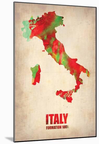 Italy Watercolor Map-NaxArt-Mounted Poster