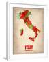 Italy Watercolor Map-NaxArt-Framed Art Print