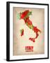 Italy Watercolor Map-NaxArt-Framed Art Print