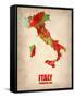 Italy Watercolor Map-NaxArt-Framed Stretched Canvas
