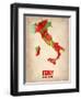 Italy Watercolor Map-NaxArt-Framed Art Print