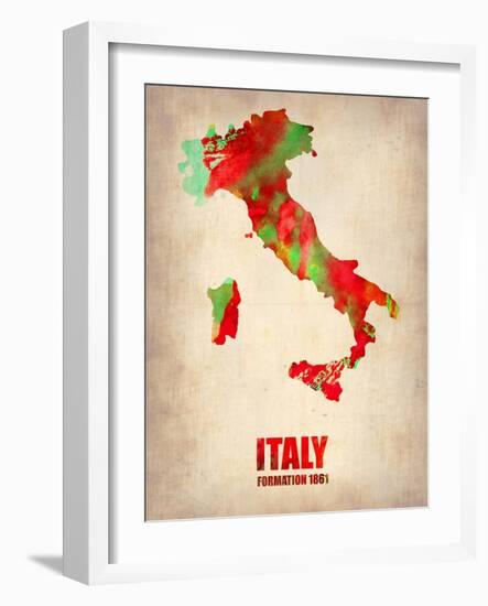 Italy Watercolor Map-NaxArt-Framed Art Print