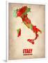 Italy Watercolor Map-NaxArt-Framed Art Print