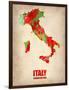 Italy Watercolor Map-NaxArt-Framed Art Print