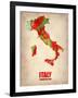 Italy Watercolor Map-NaxArt-Framed Art Print