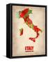 Italy Watercolor Map-NaxArt-Framed Stretched Canvas