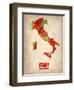 Italy Watercolor Map-NaxArt-Framed Art Print