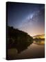 Itamambuca beach, Ubatuba, Brazil at night with the milkyway visible.-Alex Saberi-Stretched Canvas