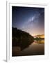 Itamambuca beach, Ubatuba, Brazil at night with the milkyway visible.-Alex Saberi-Framed Premium Photographic Print