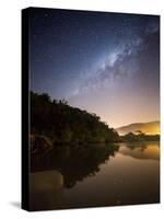 Itamambuca beach, Ubatuba, Brazil at night with the milkyway visible.-Alex Saberi-Stretched Canvas