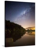 Itamambuca beach, Ubatuba, Brazil at night with the milkyway visible.-Alex Saberi-Stretched Canvas