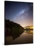 Itamambuca beach, Ubatuba, Brazil at night with the milkyway visible.-Alex Saberi-Stretched Canvas