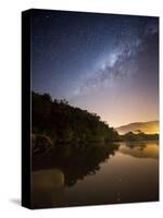 Itamambuca beach, Ubatuba, Brazil at night with the milkyway visible.-Alex Saberi-Stretched Canvas