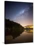 Itamambuca beach, Ubatuba, Brazil at night with the milkyway visible.-Alex Saberi-Stretched Canvas