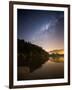 Itamambuca beach, Ubatuba, Brazil at night with the milkyway visible.-Alex Saberi-Framed Photographic Print