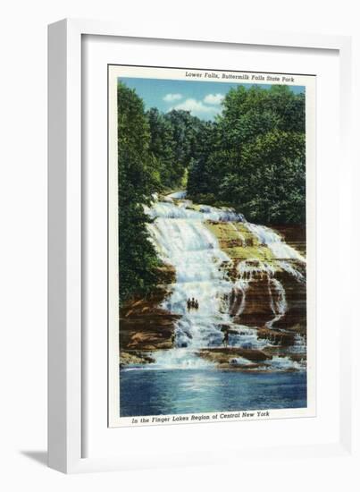 Ithaca, New York - Buttermilk Farms State Park Lower Falls View-Lantern Press-Framed Art Print