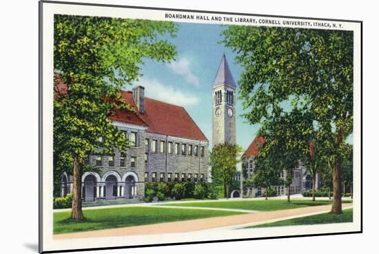 Ithaca, New York - Exterior View of Boardman Hall and the Library-Lantern Press-Mounted Art Print