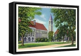 Ithaca, New York - Exterior View of Boardman Hall and the Library-Lantern Press-Framed Stretched Canvas