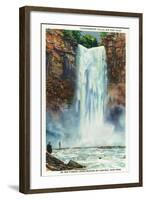 Ithaca, New York - View of Taughannock Falls from the Bottom-Lantern Press-Framed Art Print