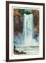 Ithaca, New York - View of Taughannock Falls from the Bottom-Lantern Press-Framed Art Print