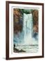 Ithaca, New York - View of Taughannock Falls from the Bottom-Lantern Press-Framed Art Print