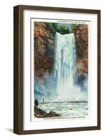 Ithaca, New York - View of Taughannock Falls from the Bottom-Lantern Press-Framed Art Print