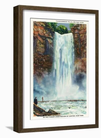 Ithaca, New York - View of Taughannock Falls from the Bottom-Lantern Press-Framed Art Print