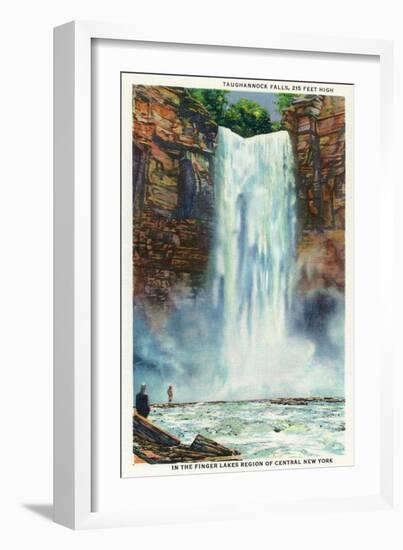 Ithaca, New York - View of Taughannock Falls from the Bottom-Lantern Press-Framed Art Print