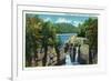 Ithaca, New York - View of Trihammer Falls, Cornell University-Lantern Press-Framed Premium Giclee Print