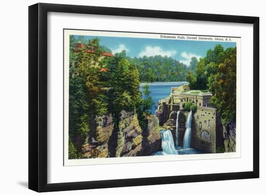 Ithaca, New York - View of Trihammer Falls, Cornell University-Lantern Press-Framed Art Print