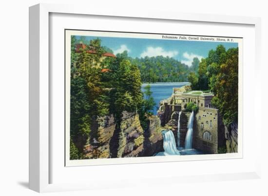 Ithaca, New York - View of Trihammer Falls, Cornell University-Lantern Press-Framed Art Print