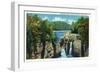 Ithaca, New York - View of Trihammer Falls, Cornell University-Lantern Press-Framed Art Print