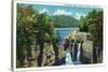 Ithaca, New York - View of Trihammer Falls, Cornell University-Lantern Press-Stretched Canvas