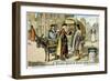 Itinerant 16th Century Bookseller with Covered Donkey Cart Full of Books, Late 19th Century-null-Framed Premium Giclee Print