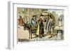 Itinerant 16th Century Bookseller with Covered Donkey Cart Full of Books, Late 19th Century-null-Framed Premium Giclee Print