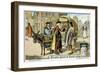 Itinerant 16th Century Bookseller with Covered Donkey Cart Full of Books, Late 19th Century-null-Framed Giclee Print