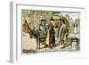 Itinerant 16th Century Bookseller with Covered Donkey Cart Full of Books, Late 19th Century-null-Framed Giclee Print