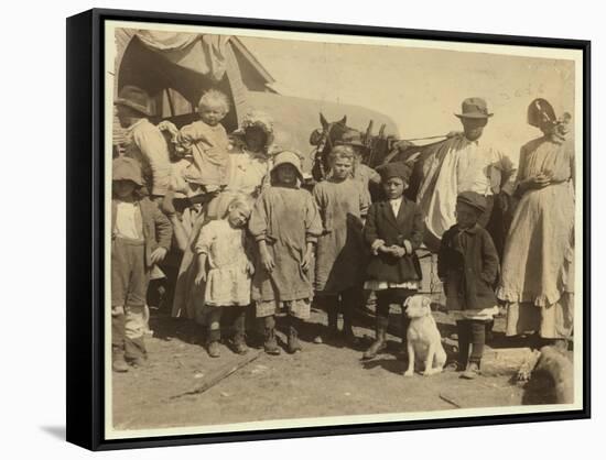 Itinerant Cotton Pickers Leaving a Farm Near Mckinney-Lewis Wickes Hine-Framed Stretched Canvas